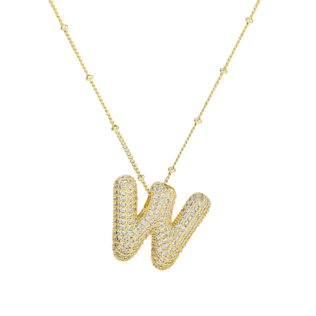 Saskia | Diamond Bubble Letter Necklace