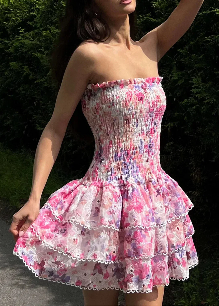 Mandy | Strapless Floral Dress