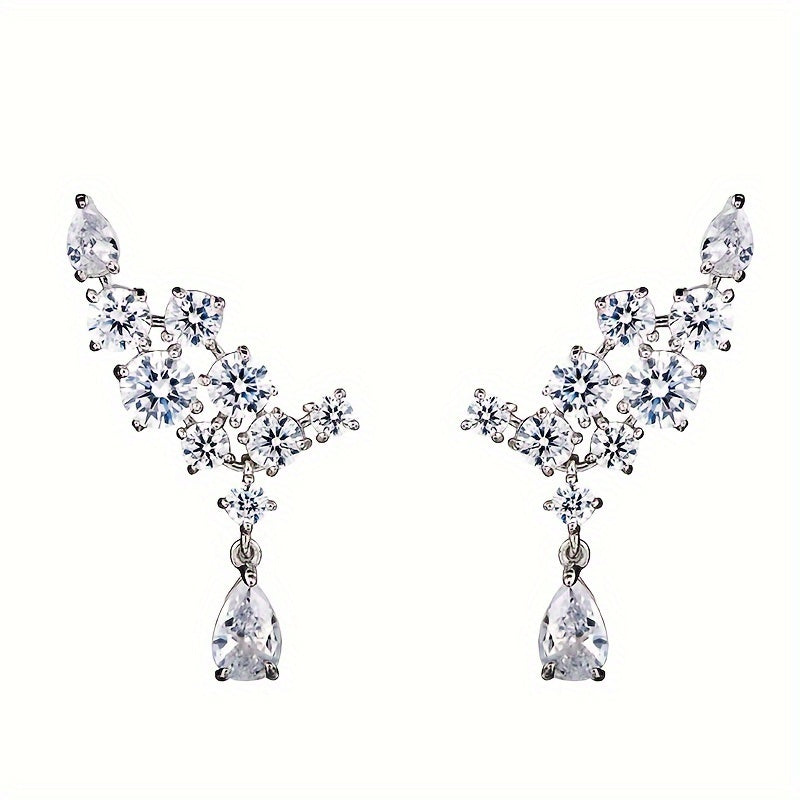 Madrigal | Cubic Zirconia Cluster Teardrop Earrings