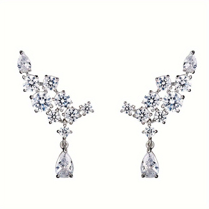 Madrigal | Cubic Zirconia Cluster Teardrop Earrings