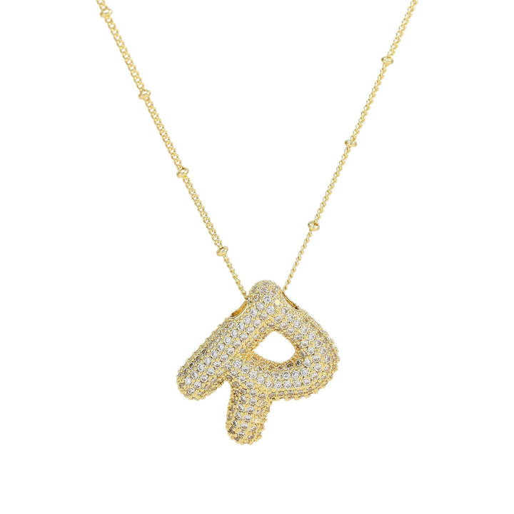 Saskia | Diamond Bubble Letter Necklace