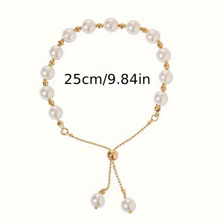Elysie | Vintage Faux Pearl &amp; Crystal Bead Bracelet