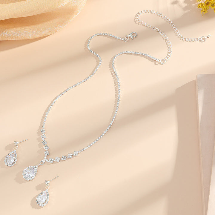 Nicolette | Teardrop Rhinestone Jewelry Set