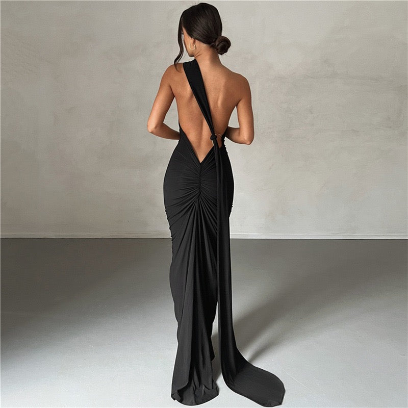Scarletta | One-Shoulder Bodycon Maxi Gown