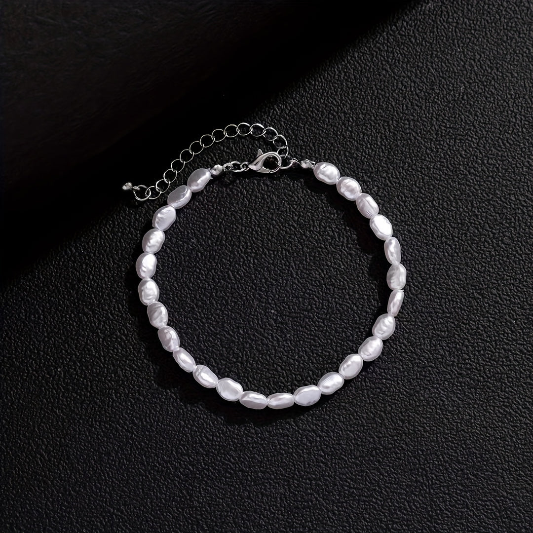 Juno | Baroque Irregular Faux Pearl Beaded Trend Bracelet