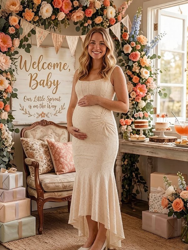 Imogen | Ruched Lace Mermaid Maternity Dress