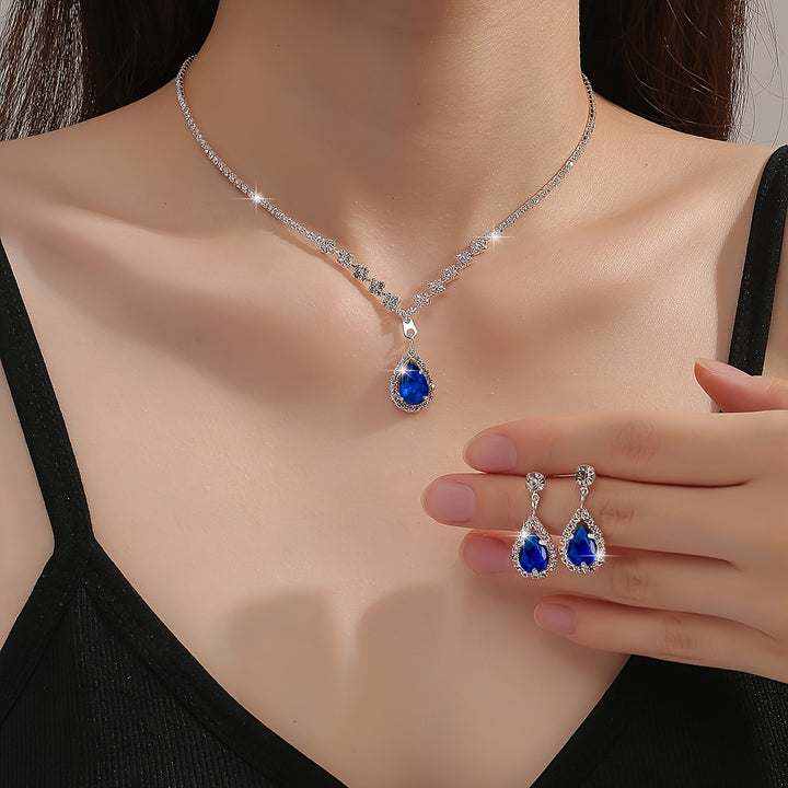 Nicolette | Teardrop Rhinestone Jewelry Set