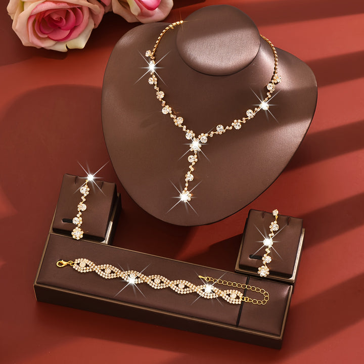 Rosalind | Rhinestone Y-Necklace Jewelry Set
