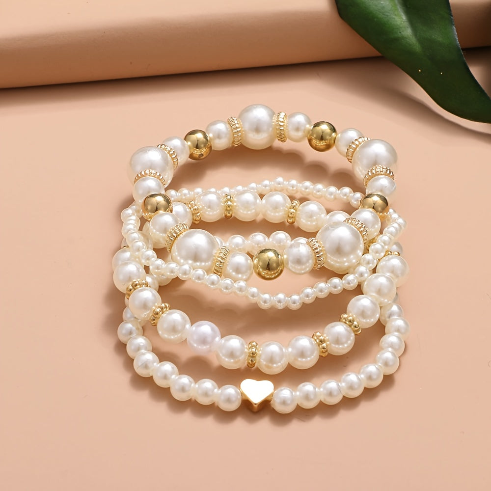 Gisela | Pearl Beaded Elastic Bracelet Set