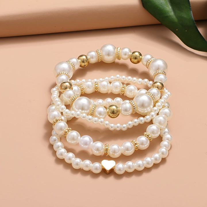Gisela | Pearl Beaded Elastic Bracelet Set