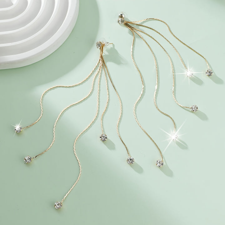 Mirabelle | Rhinestone Split Tassel Earrings
