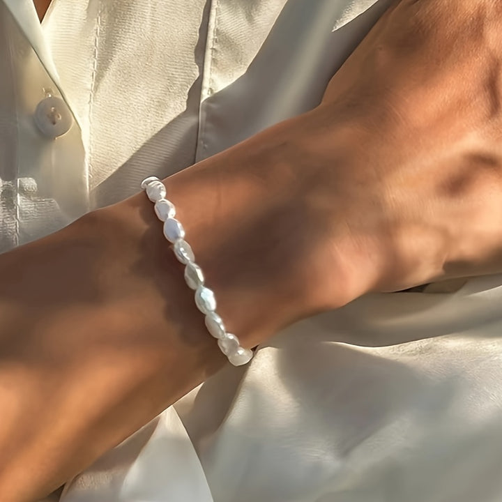 Juno | Baroque Irregular Faux Pearl Beaded Trend Bracelet