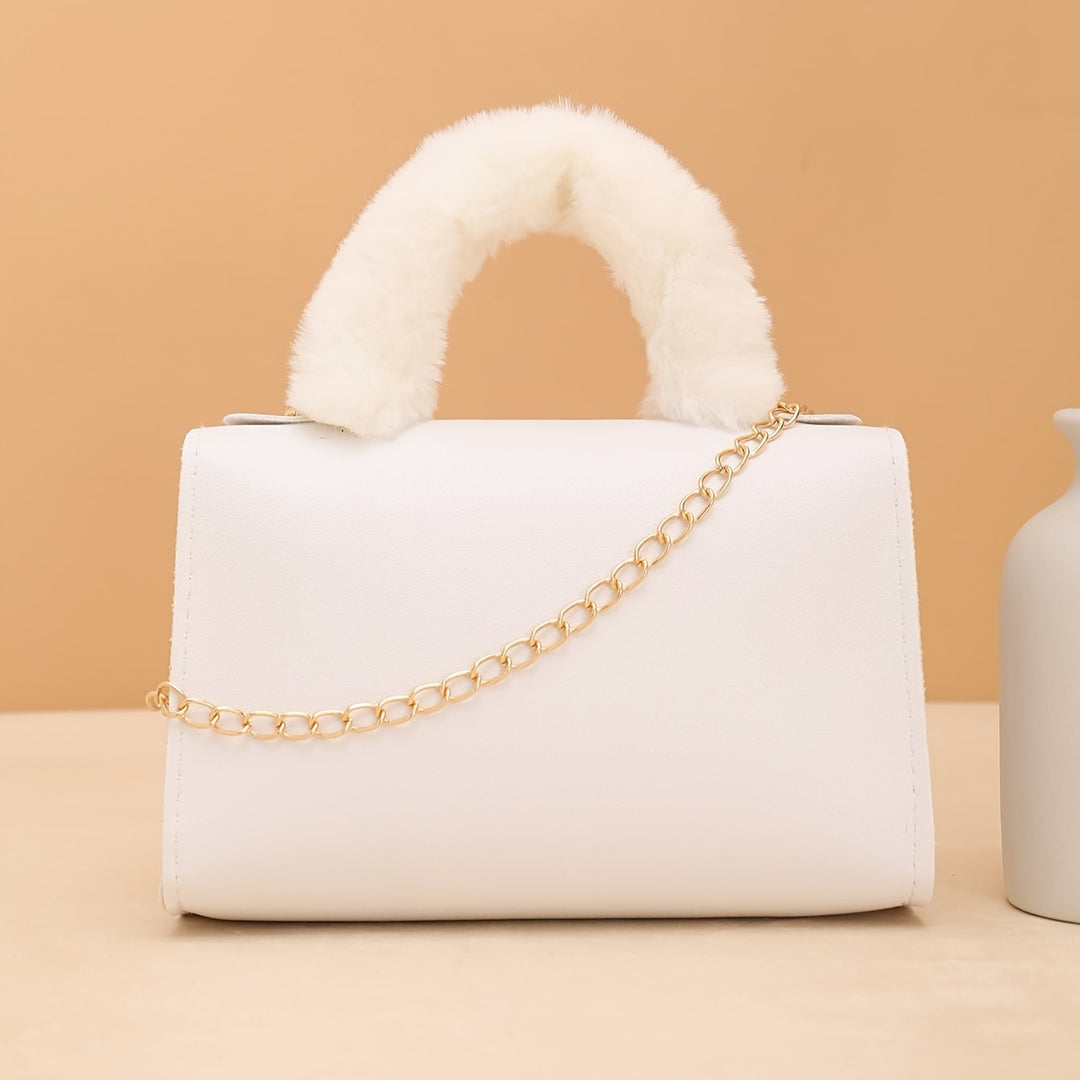Freya | Faux Fur Handle Chain Crossbody