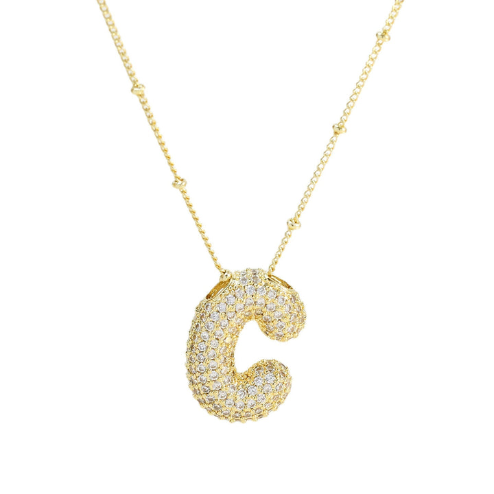 Saskia | Diamond Bubble Letter Necklace