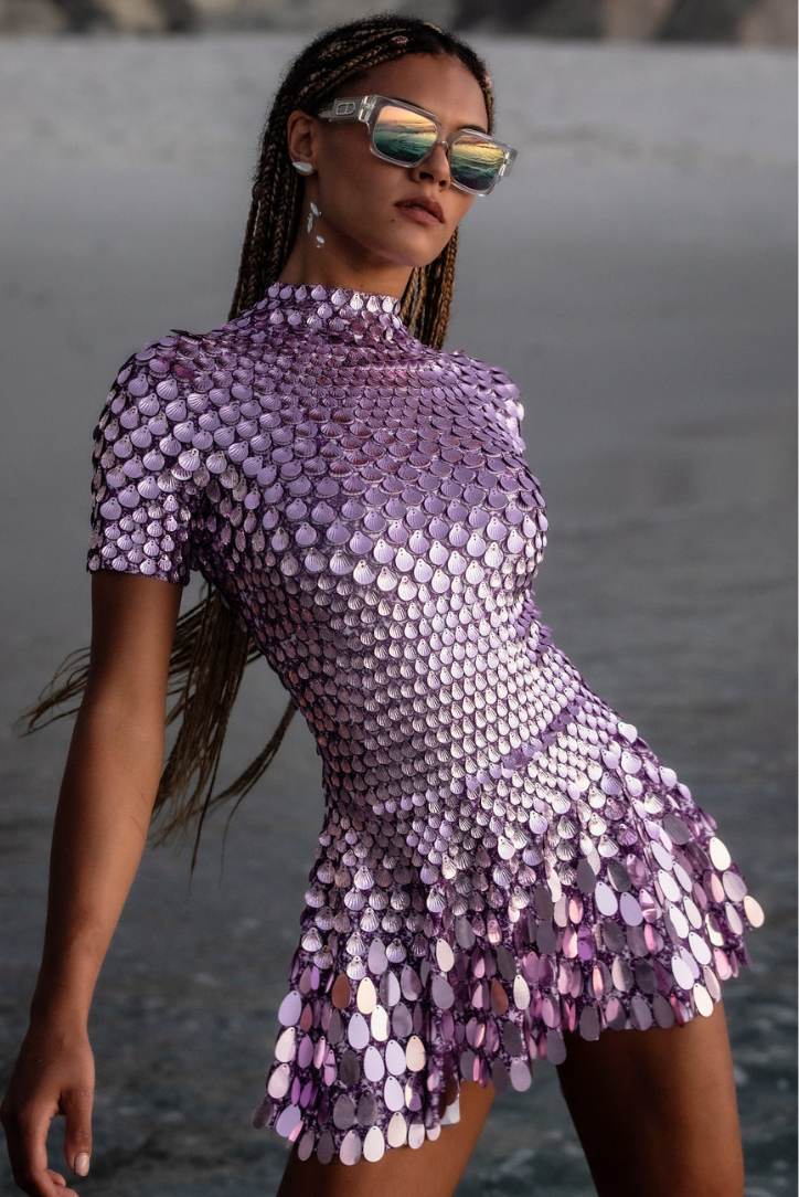 Noreen | High Neck Sequin Dress