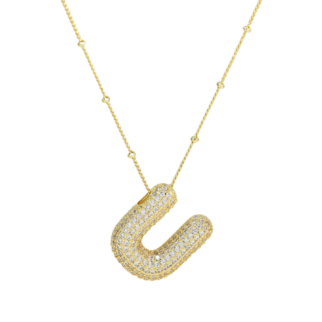 Saskia | Diamond Bubble Letter Necklace