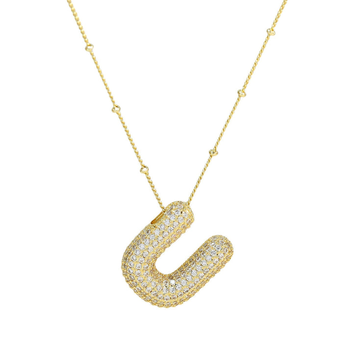 Saskia | Diamond Bubble Letter Necklace
