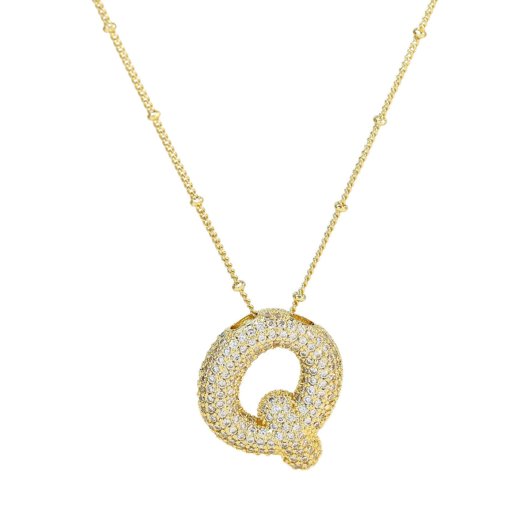 Saskia | Diamond Bubble Letter Necklace