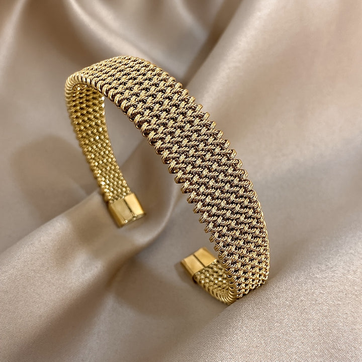 Cassia | 8K Golden Plated Metal Bracelet