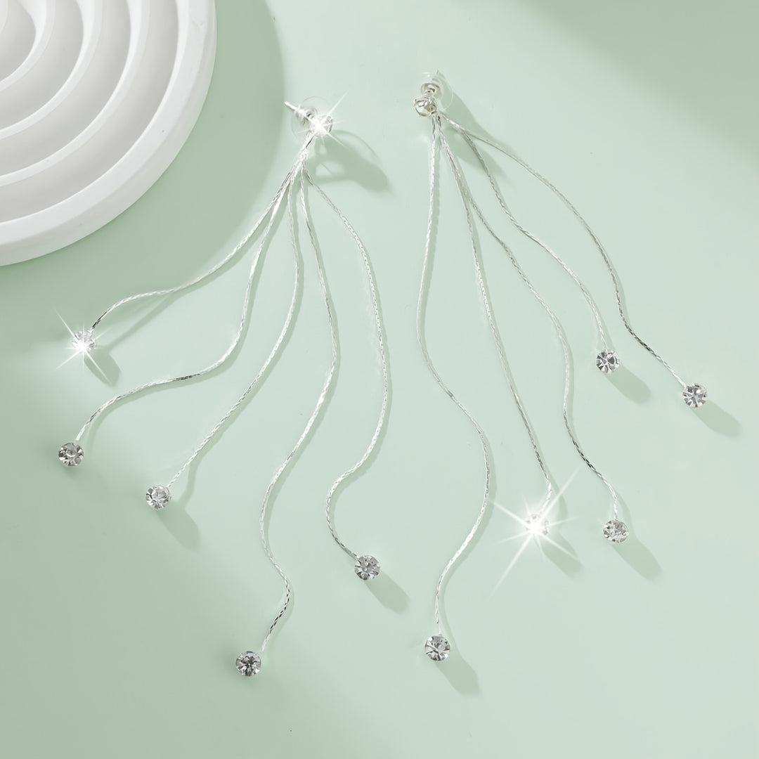 Mirabelle | Rhinestone Split Tassel Earrings