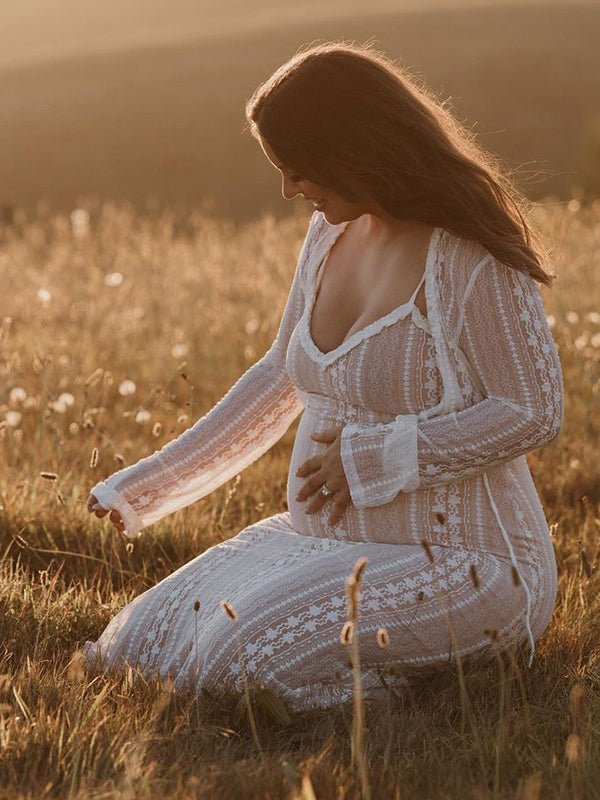 Melora | Lace Maxi Dress &amp; Cardigan Set