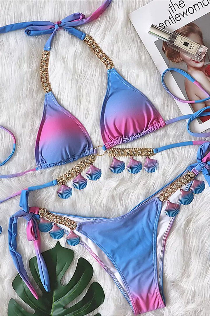 Yamaly Gradient Purple Shell Bikini