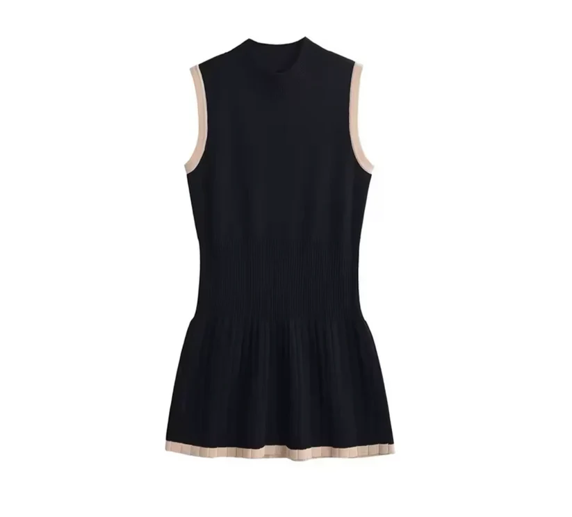 Nerine | Sleeveless Contrast Trim Mini Dress