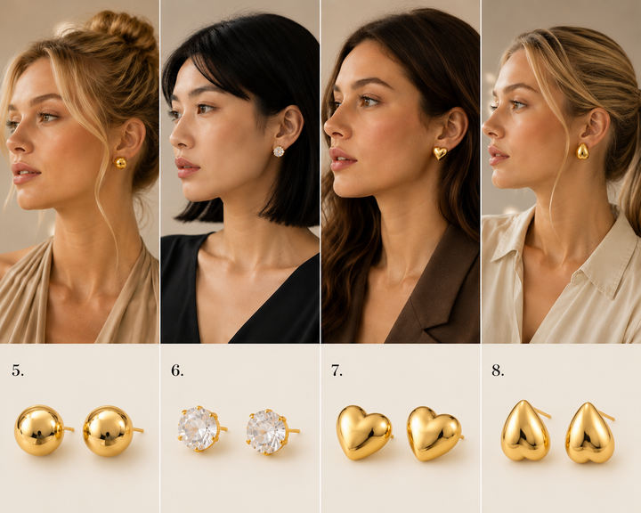 Calliste | Chunky Gold-Tone &amp; Crystal Earrings Set