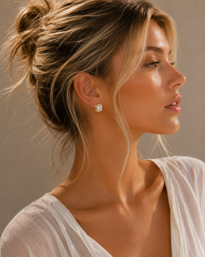 Clematis | Dazzling Halo Studs