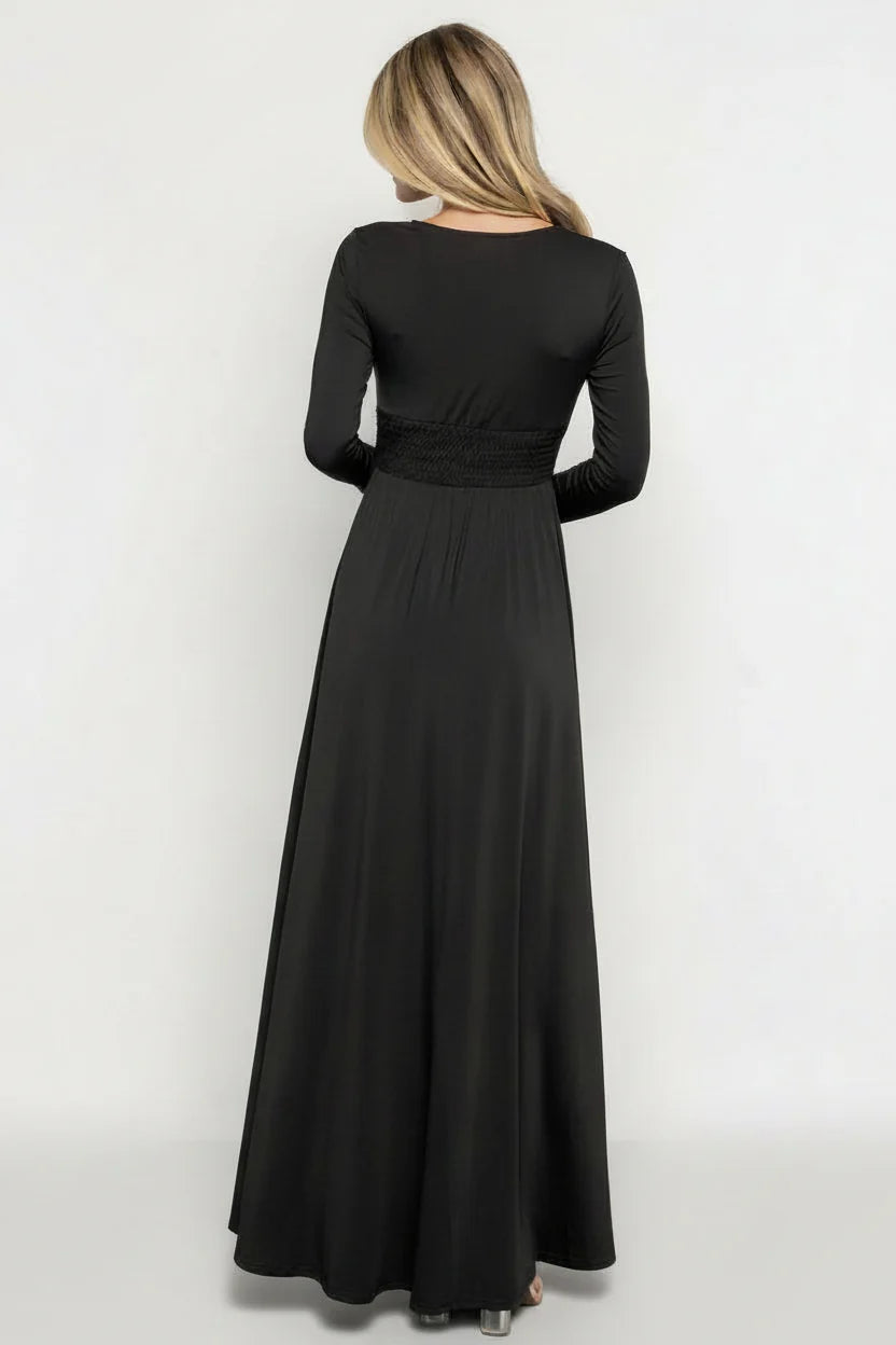 Arianna | Long Sleeve Slit Maxi Dress