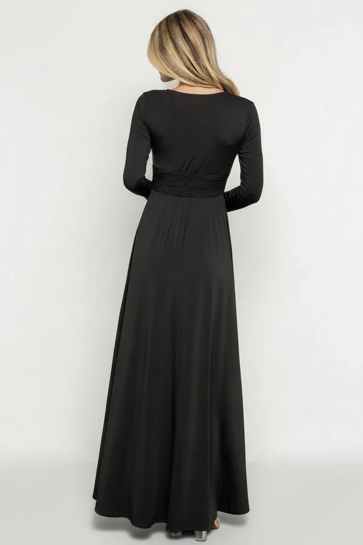 Arianna | Long Sleeve Slit Maxi Dress