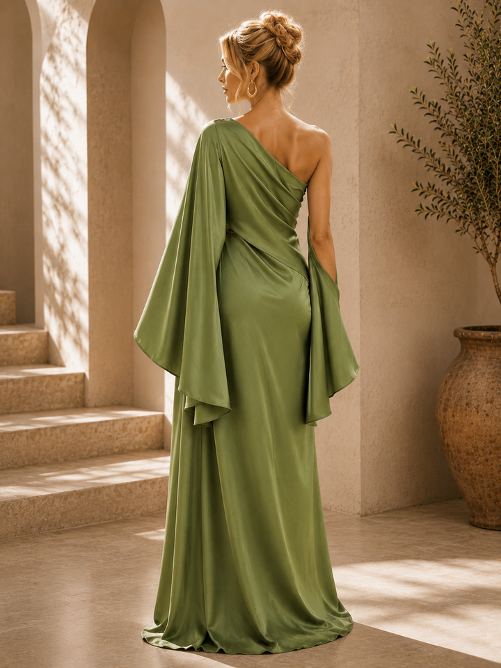 Dahlia | One-Shoulder Satin Maxi Dress