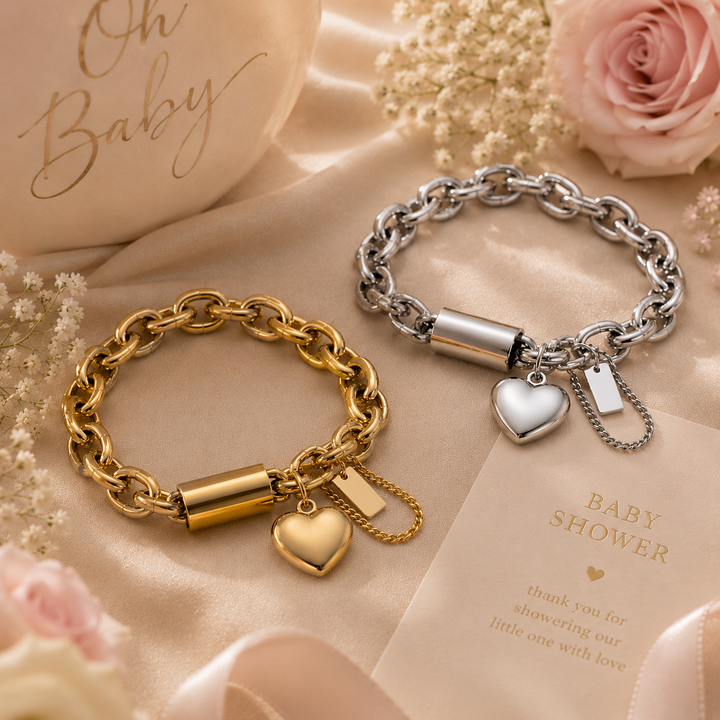 Danica | Gold Heart Charm Chain Bracelet