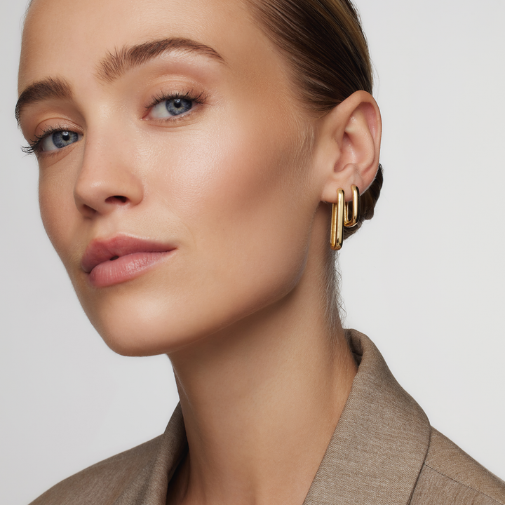 Gracina | Sleek Rectangular Hoop Earrings