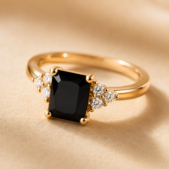 Fenetta | Bold Black Gem Accent Ring