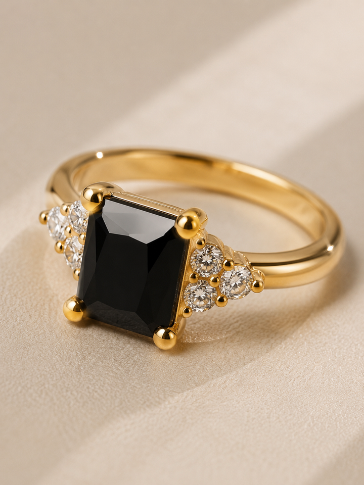 Fenetta | Bold Black Gem Accent Ring