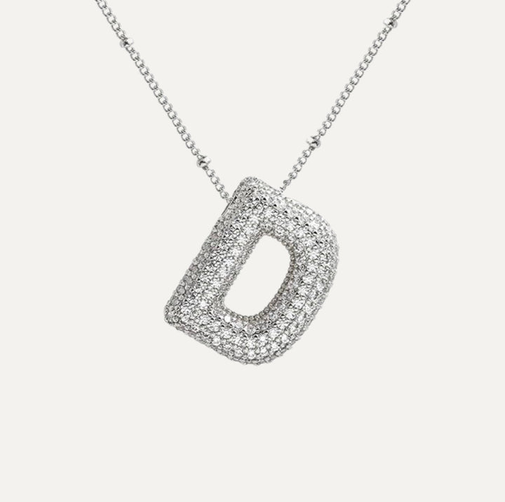 Saskia | Diamond Bubble Letter Necklace