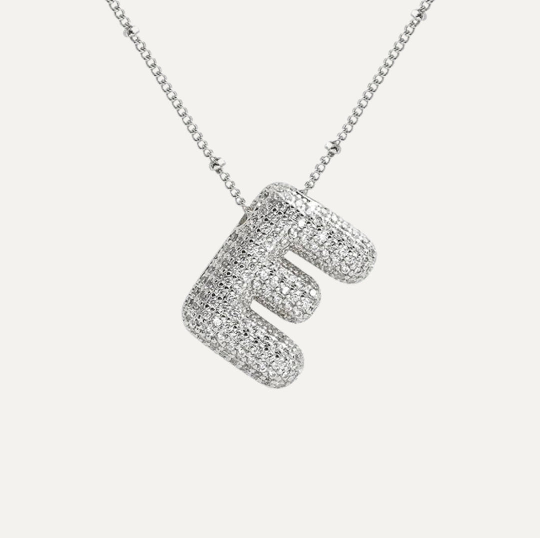 Saskia | Diamond Bubble Letter Necklace
