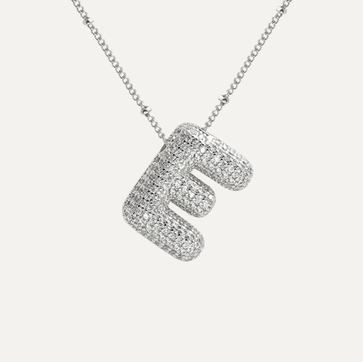 Saskia | Diamond Bubble Letter Necklace