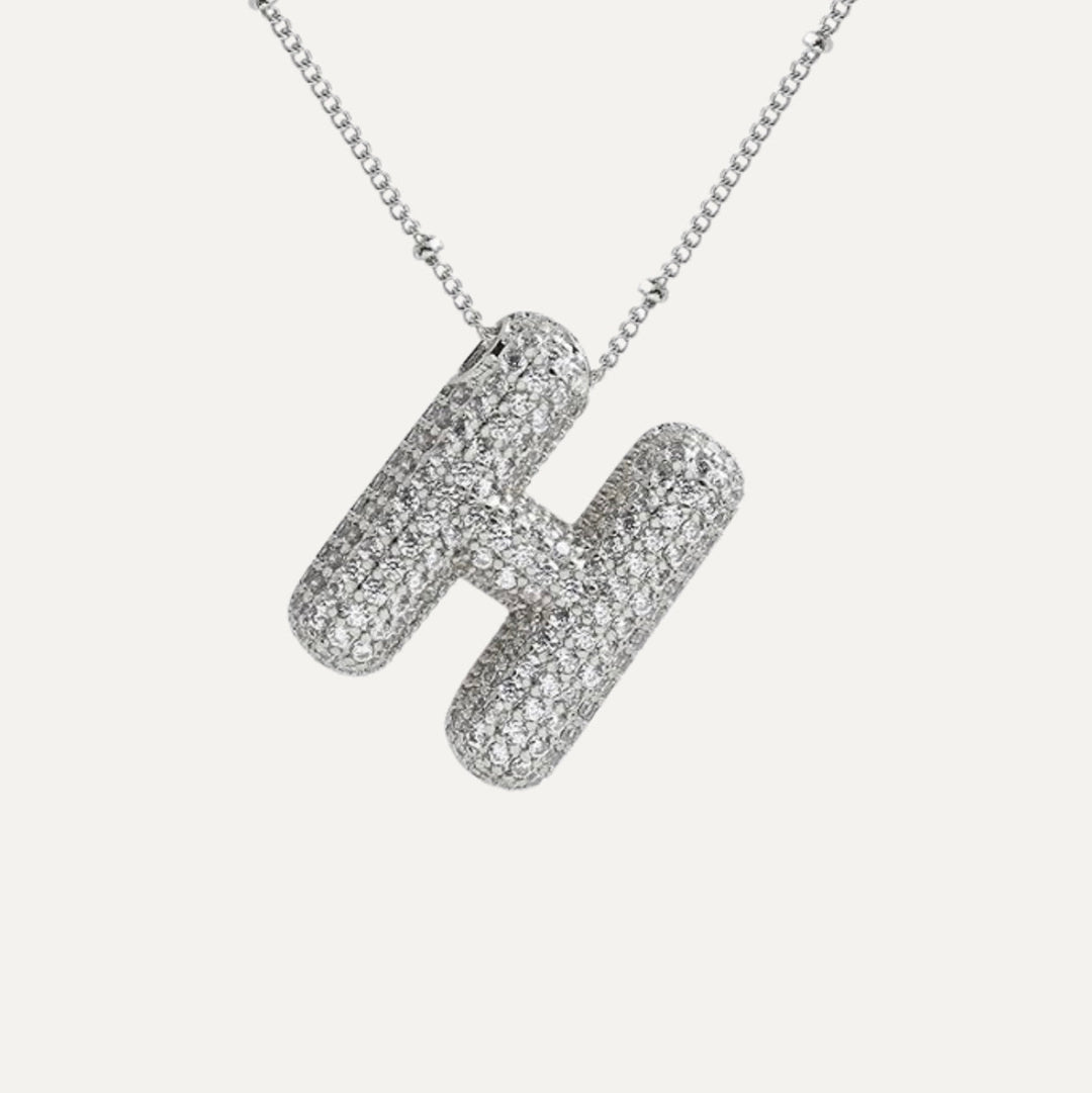 Saskia | Diamond Bubble Letter Necklace