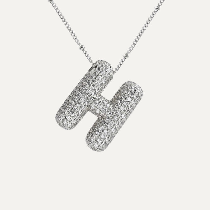 Saskia | Diamond Bubble Letter Necklace