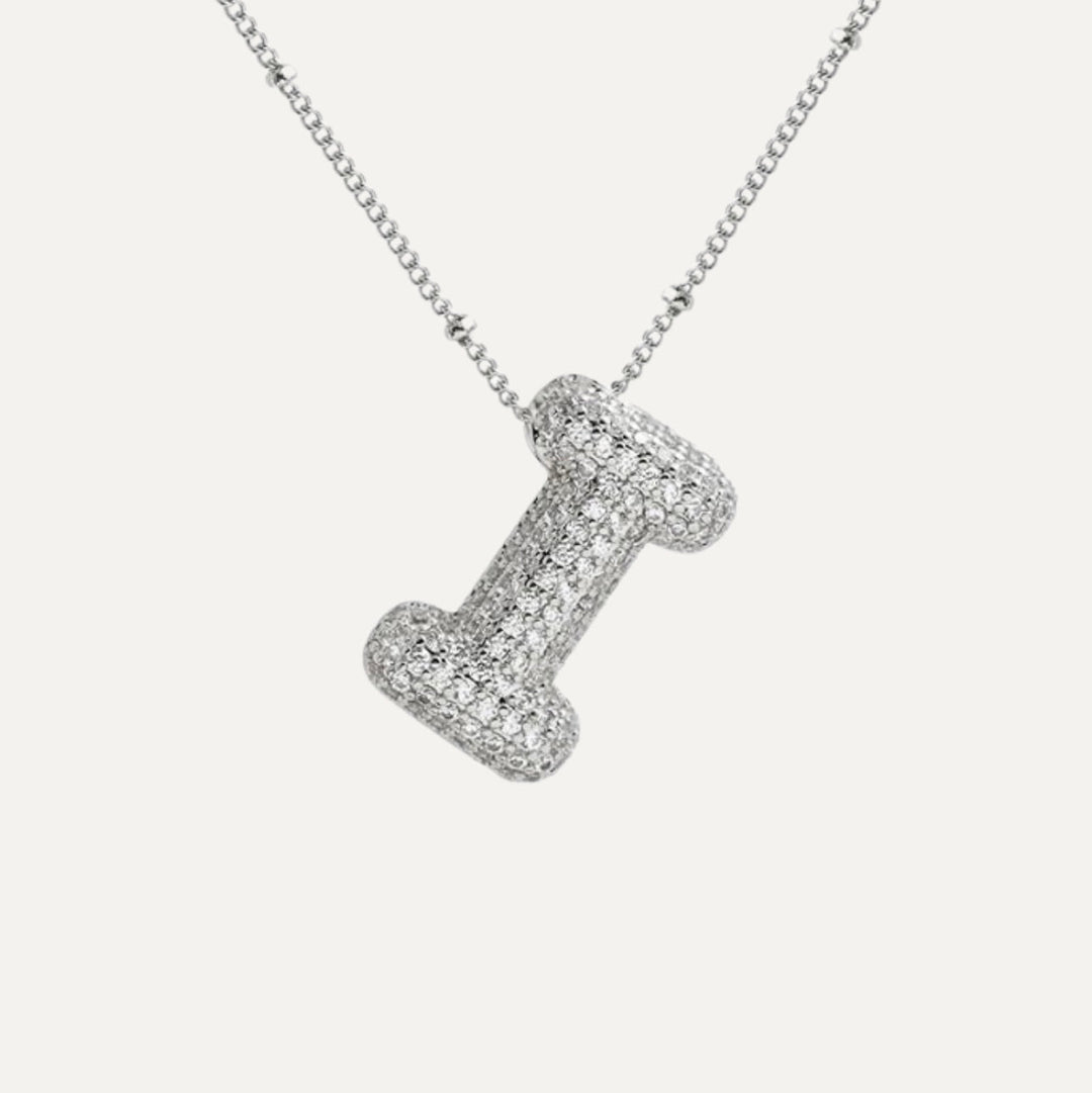 Saskia | Diamond Bubble Letter Necklace