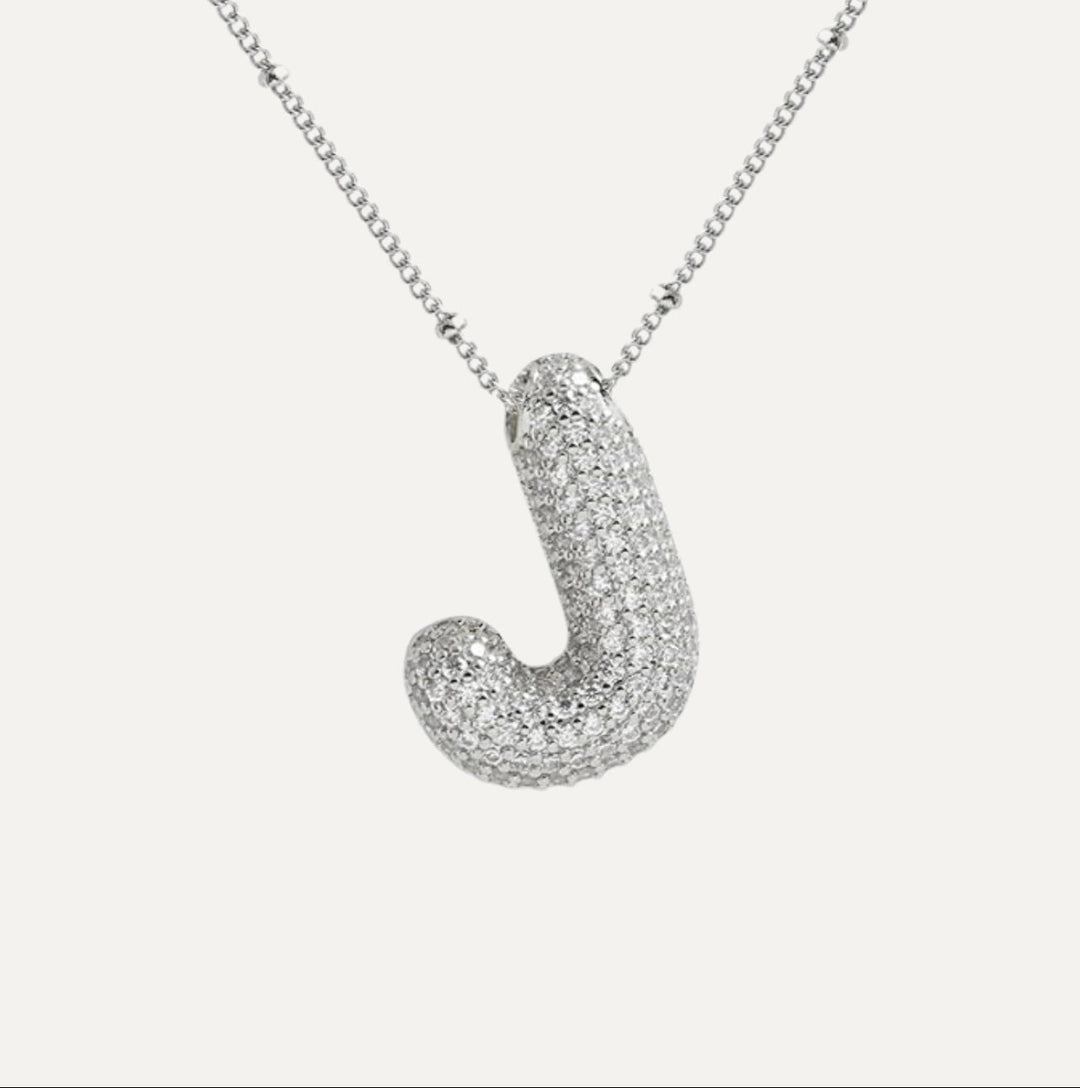 Saskia | Diamond Bubble Letter Necklace