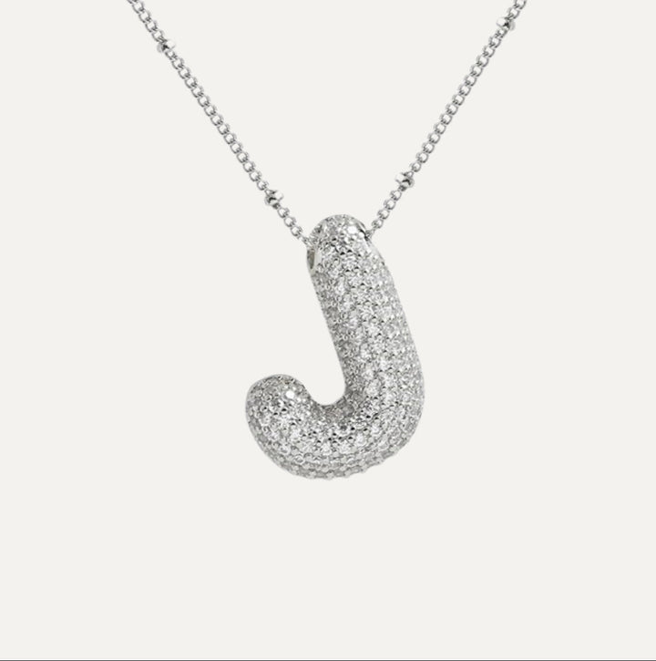Saskia | Diamond Bubble Letter Necklace