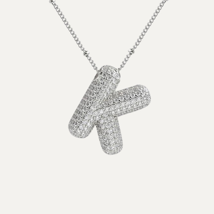 Saskia | Diamond Bubble Letter Necklace