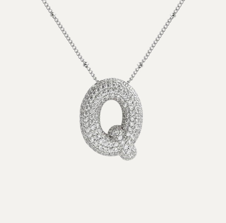 Saskia | Diamond Bubble Letter Necklace