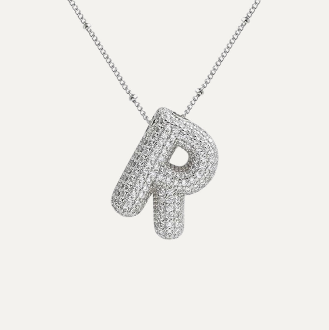 Saskia | Diamond Bubble Letter Necklace
