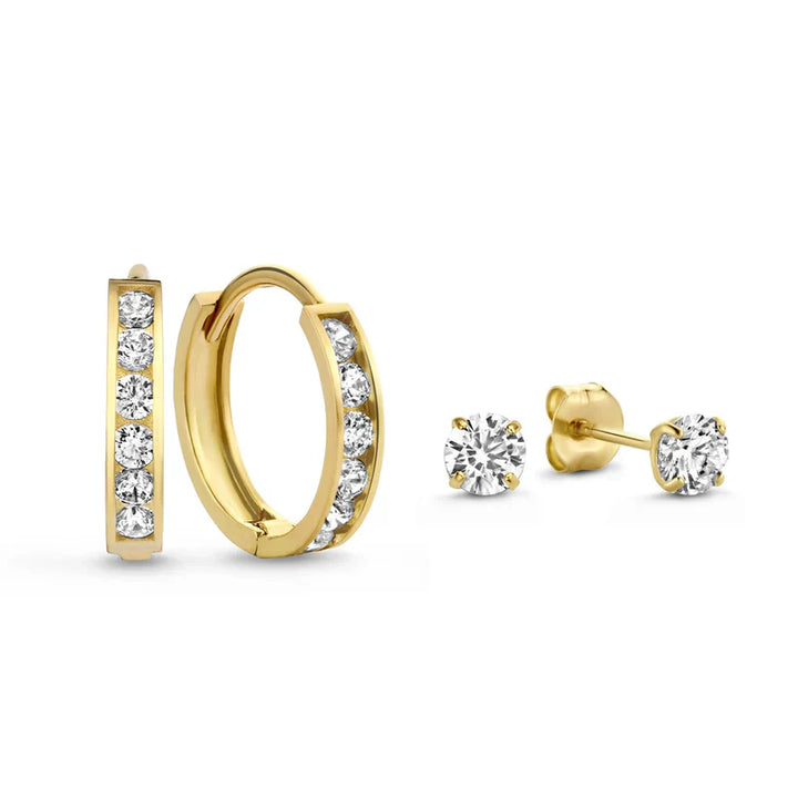 Rivella | Sparkling Hoop and Stud Duo Earrings
