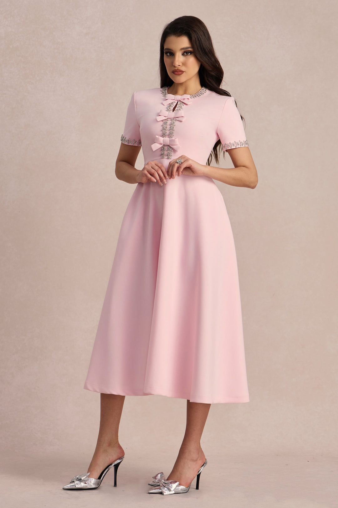 Jolie | Crystal-Embellished Midi Dress