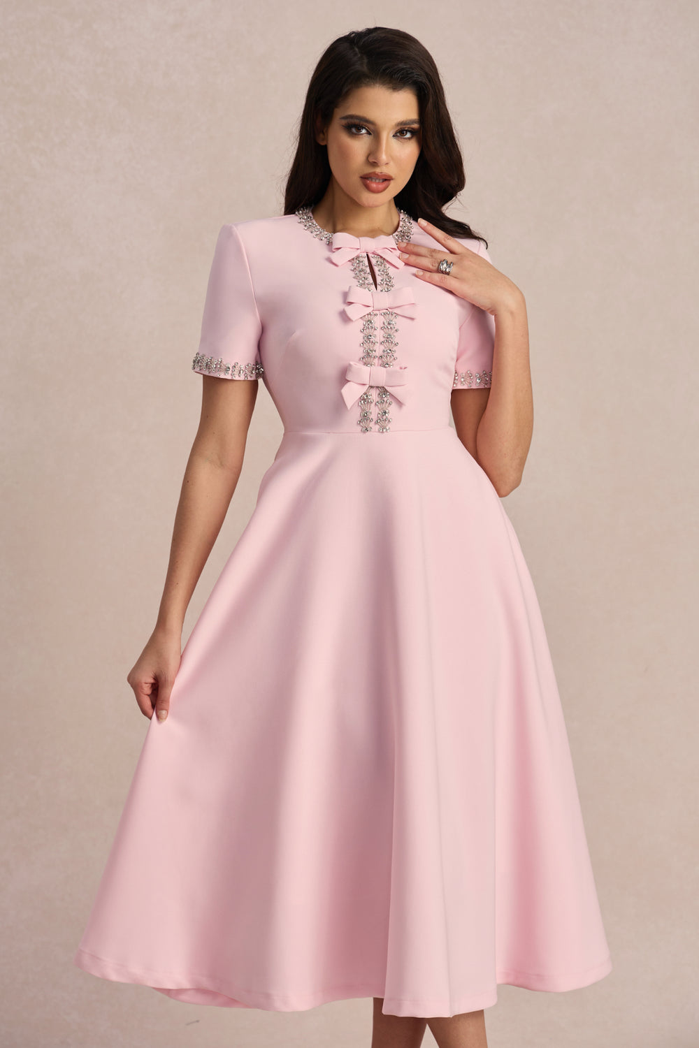 Jolie | Crystal-Embellished Midi Dress